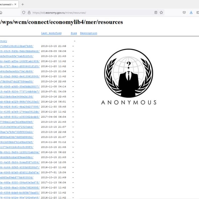 Anonymous a publicat baza de date a Ministerului Economiei din Rusia