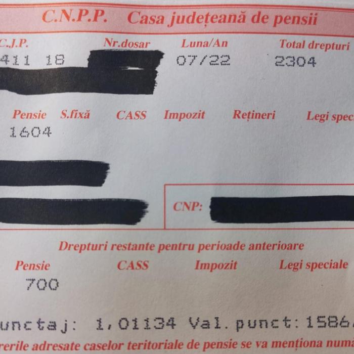 Cei 700 de lei pleacă spre pensionari. S-au tipărit taloanele de pensie care includ suma