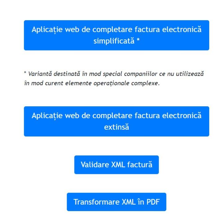 S-a lansat e-Factura simplificată. Click aici pentru a intra în aplicaţie