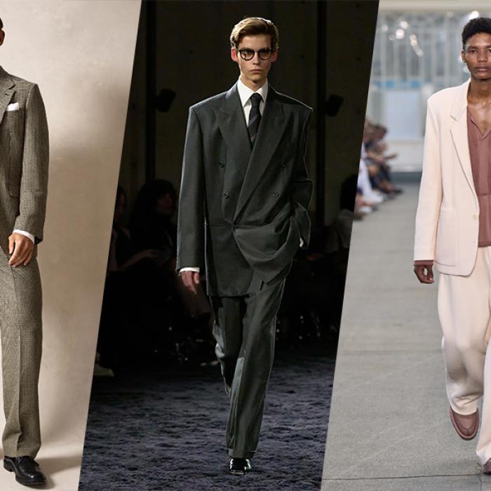 Tendințe în moda office. Revine costumul lejer, drapat amintind de celebra croială Armani din anii '90