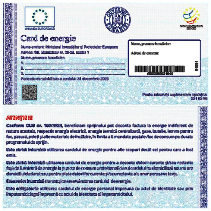 Românii vor primi, din nou, carduri de energie. Anunţ după şedinţa de Guvern