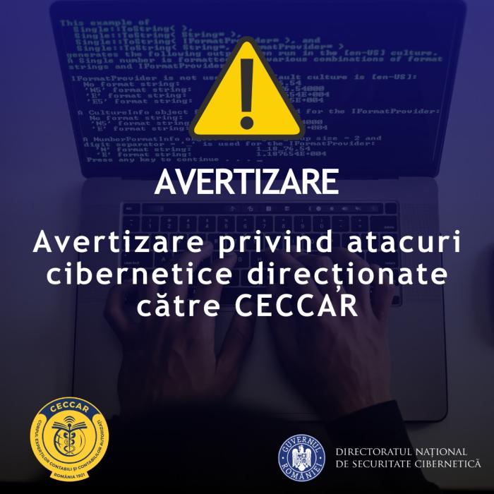 Avertizare DNSC: CECCAR, ţinta unor atacuri cibernetice
