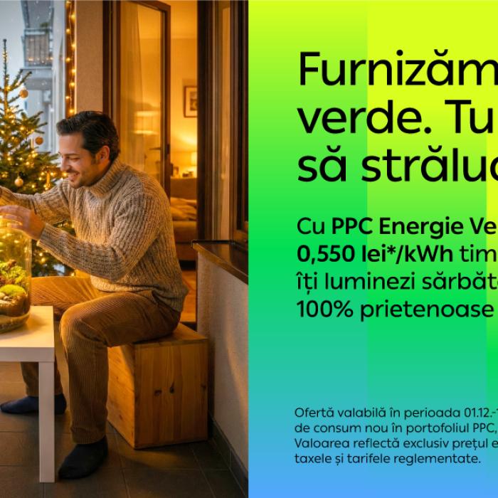 PPC Energie vine cu o ofertă nouă înainte de sărbători pentru PPC Energie Verde