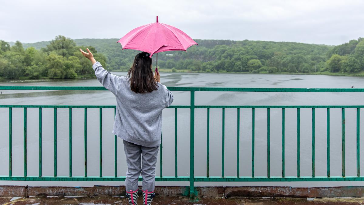 girl-walks-umbrella-rainy-weather-bridge-forest_45332900