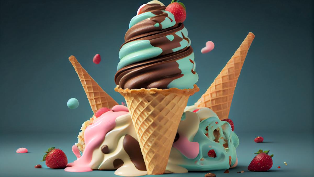 ice-cream-cone-with-strawberry-chocolate-generative-ai_69233900