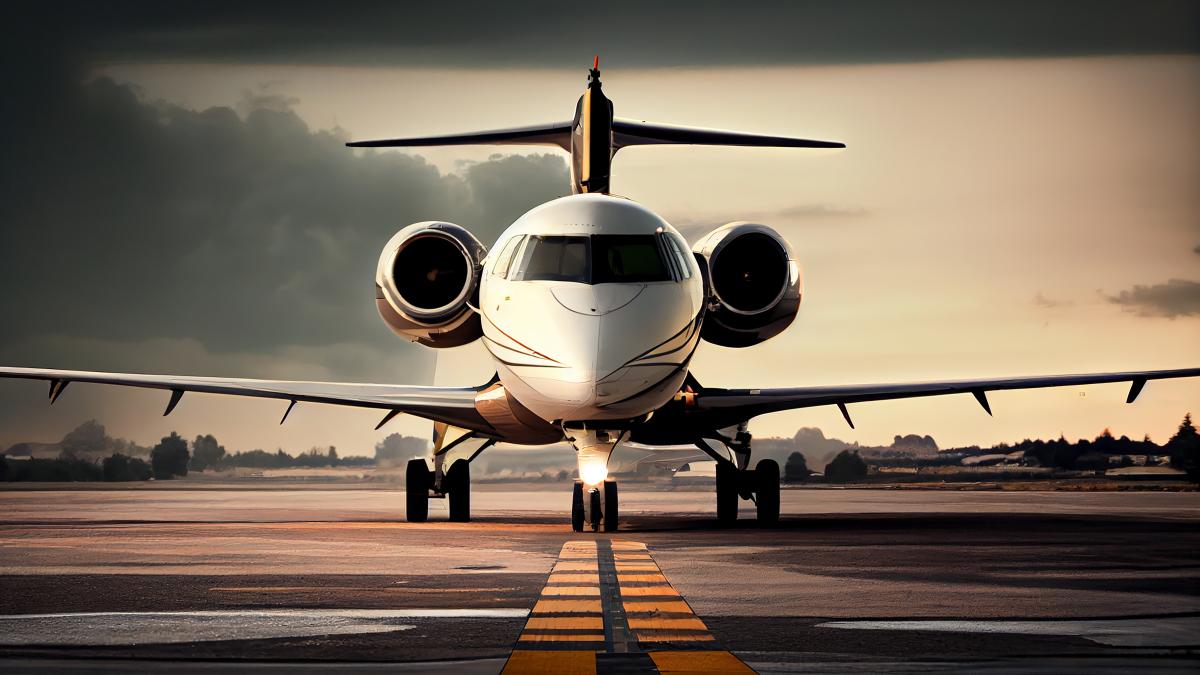 plane-is-runway-with-words-private-jet-front_63088600