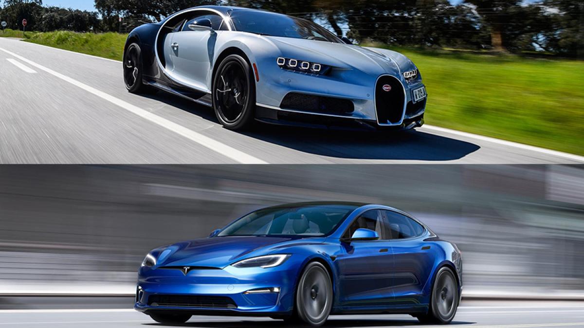 Cine câștigă cursa, un Bugatti Chiron sau Tesla S Plaid? Video