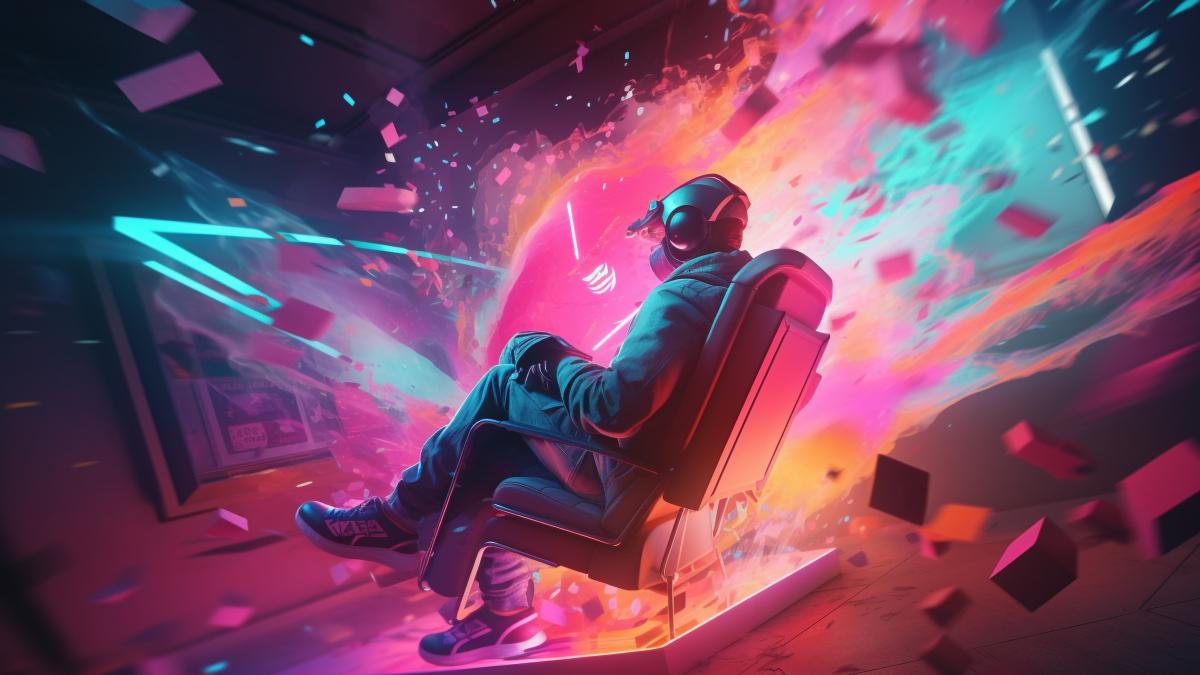 man-neon-suit-sits-chair-with-neon-sign-that-says-word-it_68339300