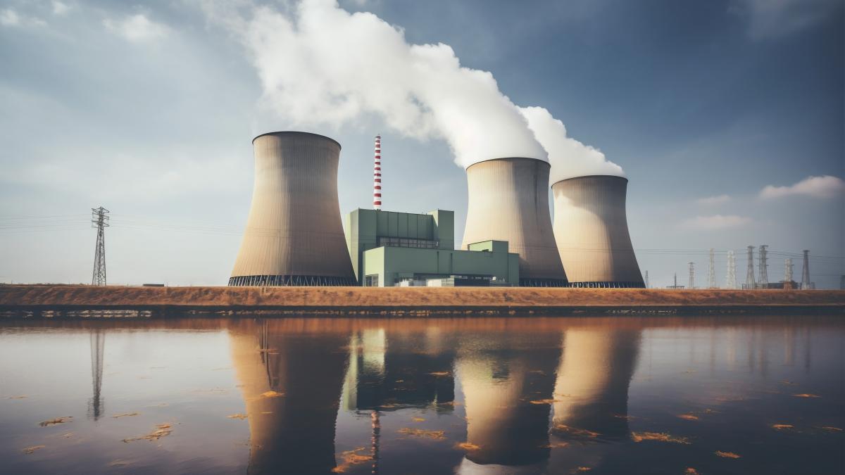 view-nuclear-power-plant-with-steaming-towers_43665900