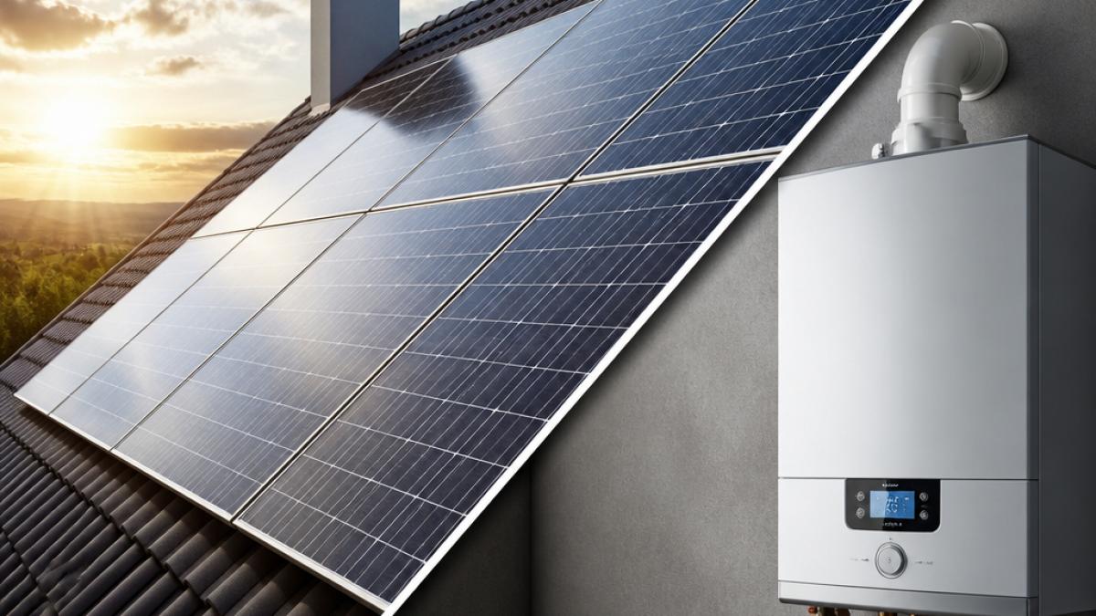 panouri solare si centrala pe gaz