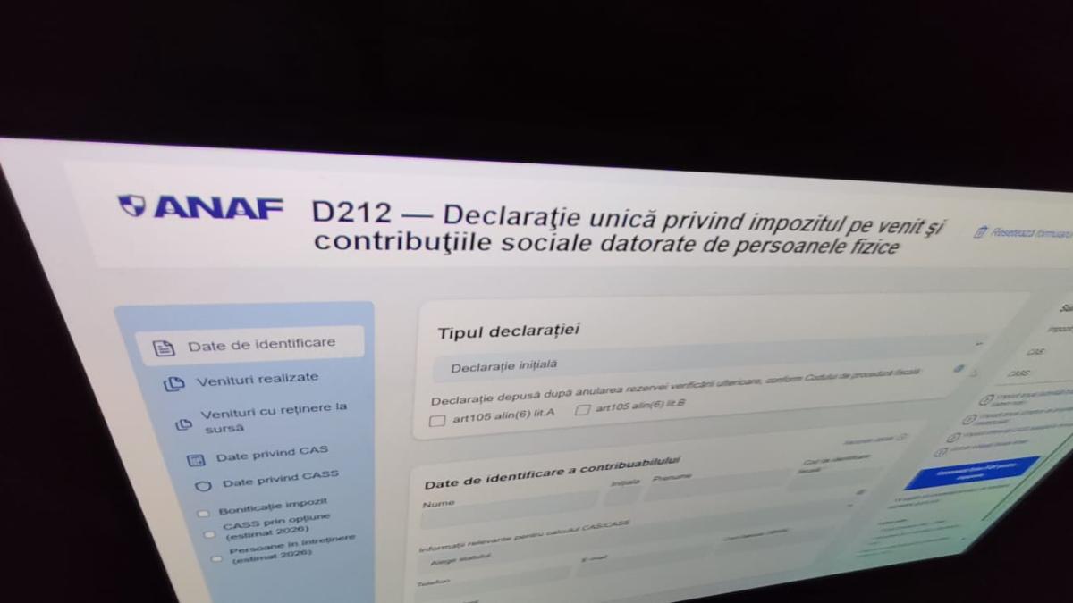 Declarația unică D212 ANAF