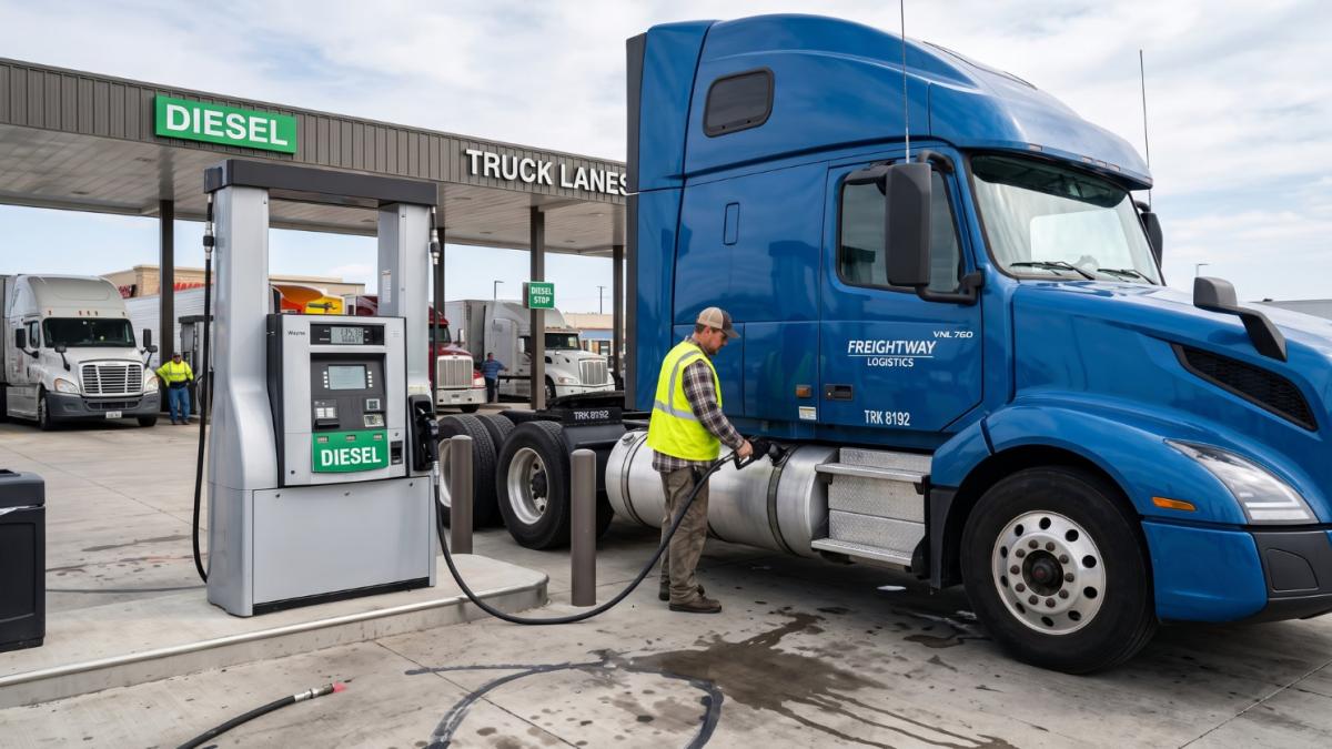 Camion alimentează carburanti
