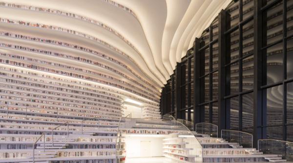 Cum arată o BIBLIOTECĂ în China. Priviți, e greu de descris  VIDEO