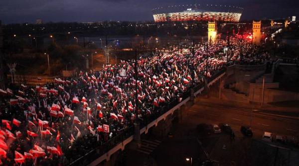 Manifestare uriașă la Varșovia cu ocazia centenarului independenței Poloniei VIDEO