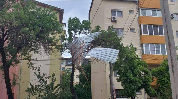Furtuna din Timișoara a smuls acoperișuri și copaci