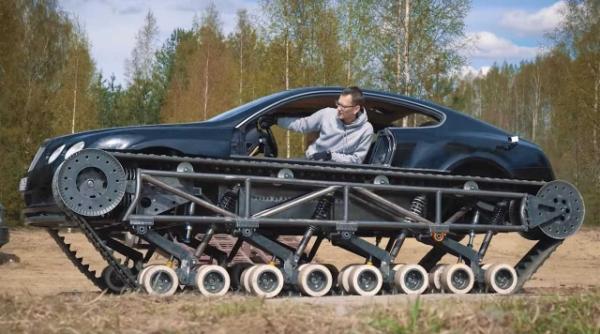 Bentley pe șenile. Cum a fost modificată limuzina FOTO