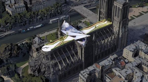 Notre-Dame: Piscină sau penthouse în locul acoperișului mistuit de flăcări FOTO