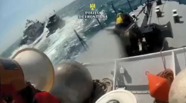 Urmărire cu focuri de armă pe Marea Neagră. Filmul acțiunii Poliției de Frontieră VIDEO
