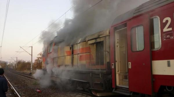 Locomotiva trenului Cluj-Napoca - Viena a luat foc