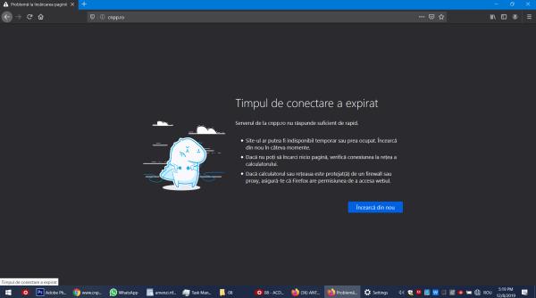 Site-ul Casei Naționale de Pensii Publice este mort