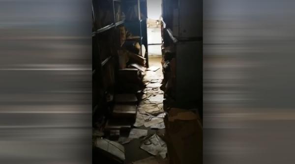 Dezastru într-un depozit cu arhive al Casei de Pensii a Municipiului București VIDEO