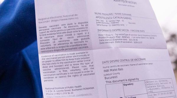 Certificatul de vaccinare. Arafat lămurește unde va fi folosit