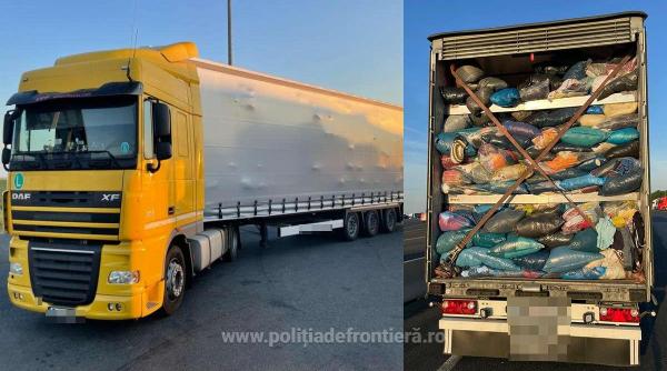 Opt TIR-uri pline cu deșeuri, oprite la Nădlac II