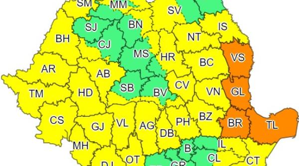 Coduri PORTOCALII și galbene în aceste județe. HARTA actualizată