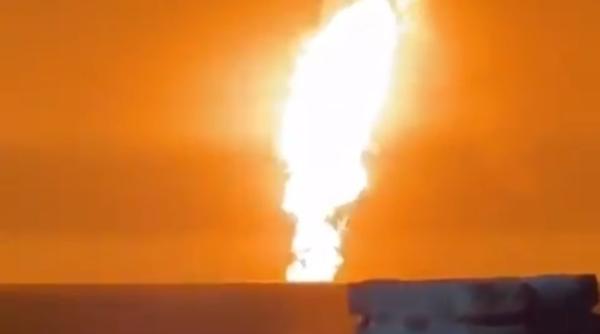 VIDEO. Explozie uriașă în Marea Caspică, în zona petroliferă a Azerbaidjanului