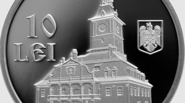 BNR. Monedă de argint cu valoarea nominală de 10 LEI. Marchează 500 de ani de scriere românească