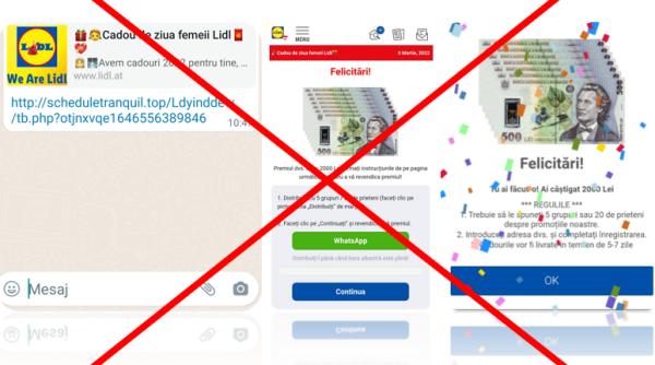 Înşelătorie cu un "premiu" de 2.000 lei, în numele LIDL. Mesajul companiei