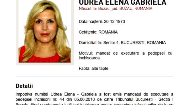 Elena Udrea a fugit din România. Este dată în urmărire generală