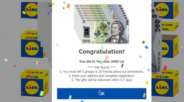 Tentativă de înşelătorie în numele LIDL, CFR sau Catena. Avertismentul DNSC