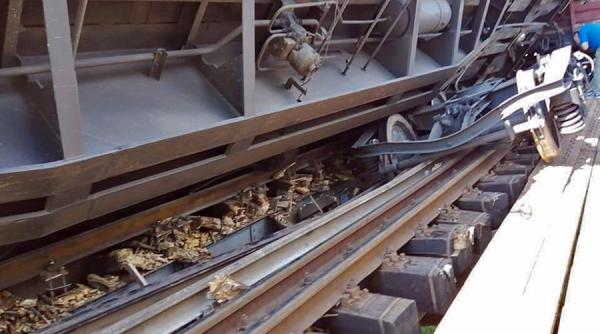 Tren cu 11 vagoane încărcate cu grâu din Ucraina a deraiat în Iași