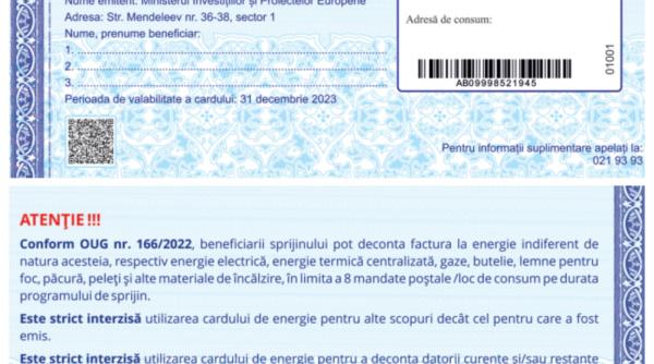 Totul despre cardul de energie: Cine beneficiază, cum se foloseşte, când expiră şi care sunt acte necesare pentru plată