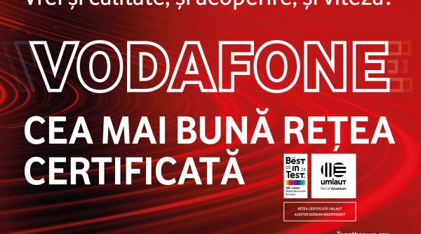 Vodafone este rețeaua fără dileme pentru clienți, compania primește cel mai important certificate pentru viteză, stabilitate și calitatea conexiunii 