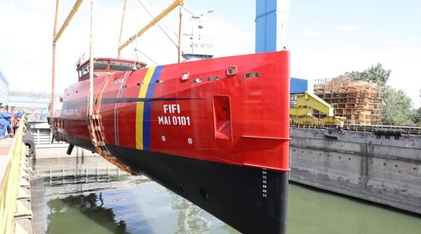 La Galați a fost lansată la apă a doua navă multirol pentru IGSU