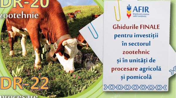 AFIR a publicat condițiile accesării fondurilor europene pentru investiții în sectorul zootehnic și în procesare