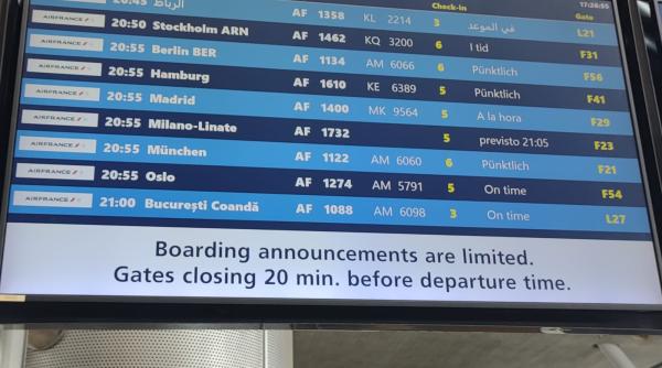 Atenţionare de călătorie în Franţa: Modificări ale orarului curselor aeriene