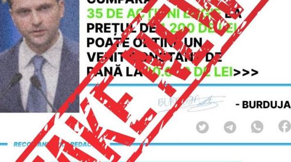 Înşelătorie folosind imaginea ministrului Energiei, Sebastian Burduja