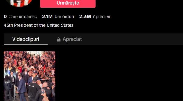 Donald Trump şi-a făcut cont pe TikTok şi are deja 2 milioane de followeri