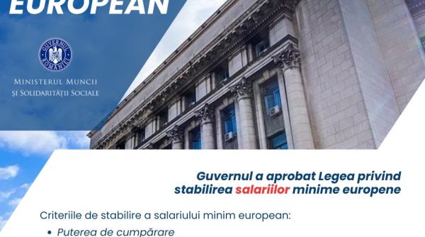 Guvernul a aprobat introducerea în România a salariului minim european