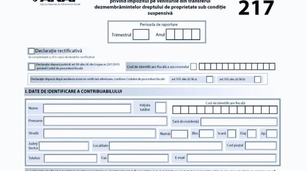 ANAF. S-a aprobat modelul şi modalitatea de depunere a formularului 217. Contribuabilii vizaţi - Document