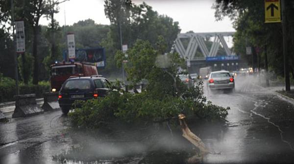 Cod portocaliu de vijelii și grindină în patru județe! Averse torențiale și descărcări electrice