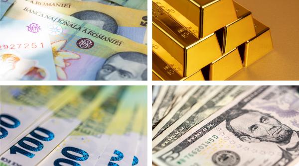 Curs valutar: Euro rămâne pe loc, dolarul urcă, iar aurul se ieftinește