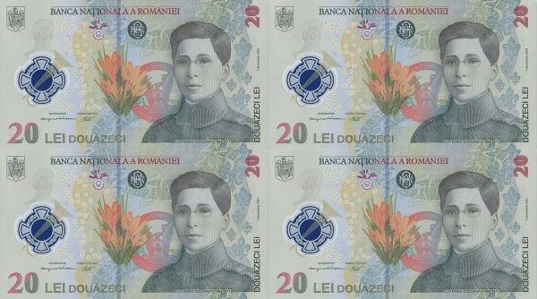 BNR lansează coli speciale cu bancnote de 20 de lei, disponibile din 1 decembrie