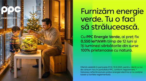 PPC Energie vine cu o ofertă nouă înainte de sărbători pentru PPC Energie Verde
