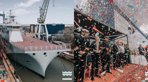 Damen Galați a lansat nava multirol NRP D. Joao II pentru Marina Portugheză