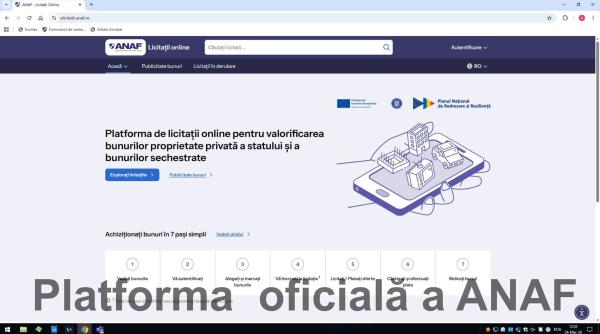 ANAF explică cum intraţi în posesia bunurilor câştigate la licitaţie pe platforma Elicitatii.anaf.ro