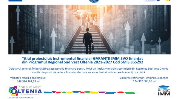 Lansarea proiectului „Instrumentul financiar GARANȚII IMM SVO finantat din Programul Regional Sud Vest Oltenia 2021-2027” 